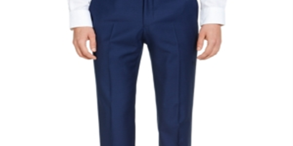AX Armani Exchange Men's Slim-Fit High Blue Pindot Wool Suit Pants Navy Size 30 S