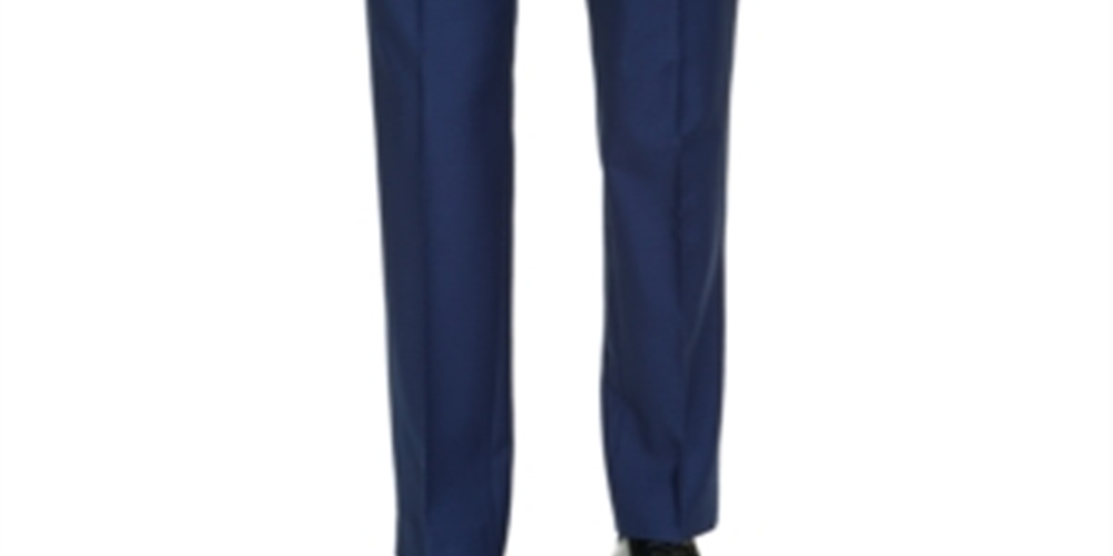 AX Armani Exchange Men's Slim-Fit High Blue Pindot Wool Suit Pants Navy Size 30 S