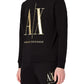 AX Armani Exchange Men's Metallic Logo Crewneck Sweatshirt Black Size XX-Large