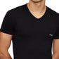 A|X Armani Exchange Men's Two Pack Stretch Cotton Fitted V Neck T-Shirt Black Size Large
