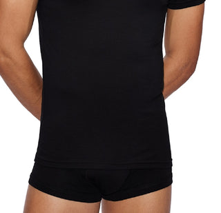 A|X Armani Exchange Men's Two Pack Stretch Cotton Fitted V Neck T-Shirt Black Size Large