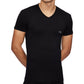 A|X Armani Exchange Men's Two Pack Stretch Cotton Fitted V Neck T-Shirt Black Size Large