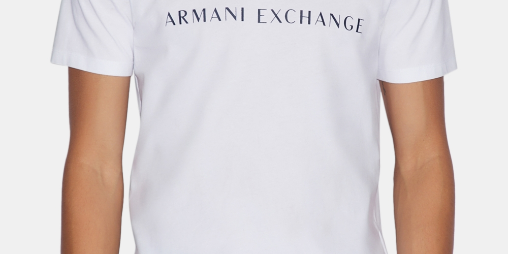 AX Armani Exchange Men's Graphic Print Logo T-Shirt White Size XL