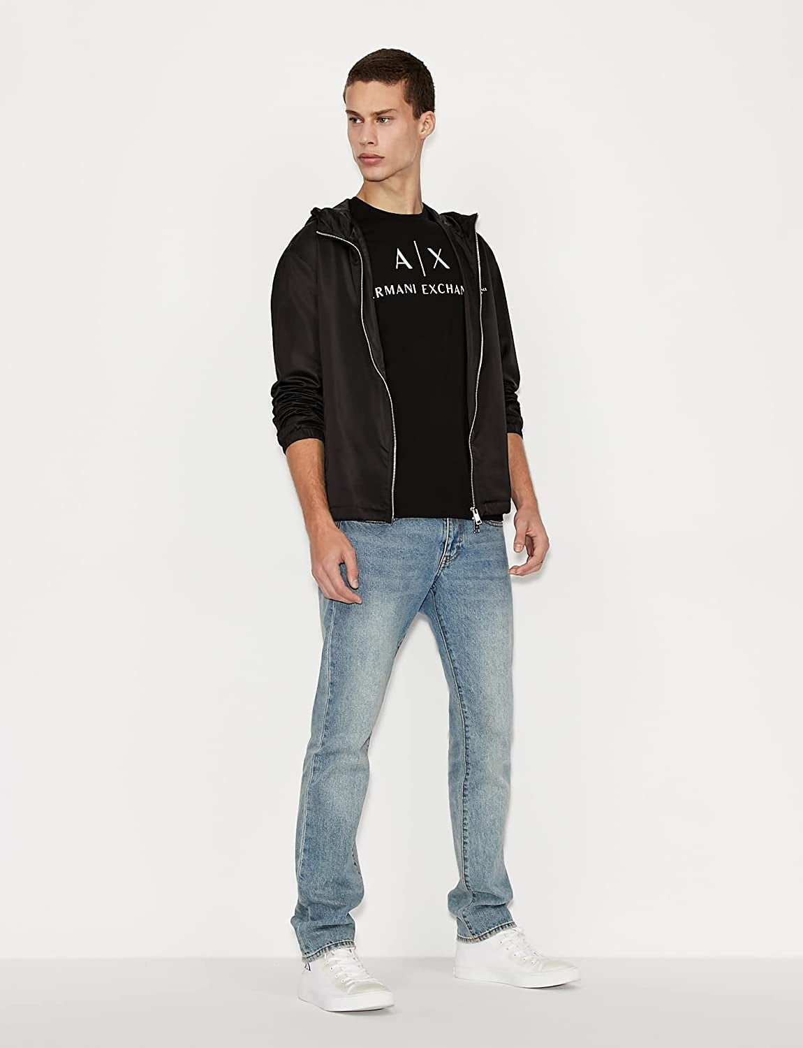 A|X Armani Exchange Men's Graphic Print Logo T-Shirt Black Size X-Large