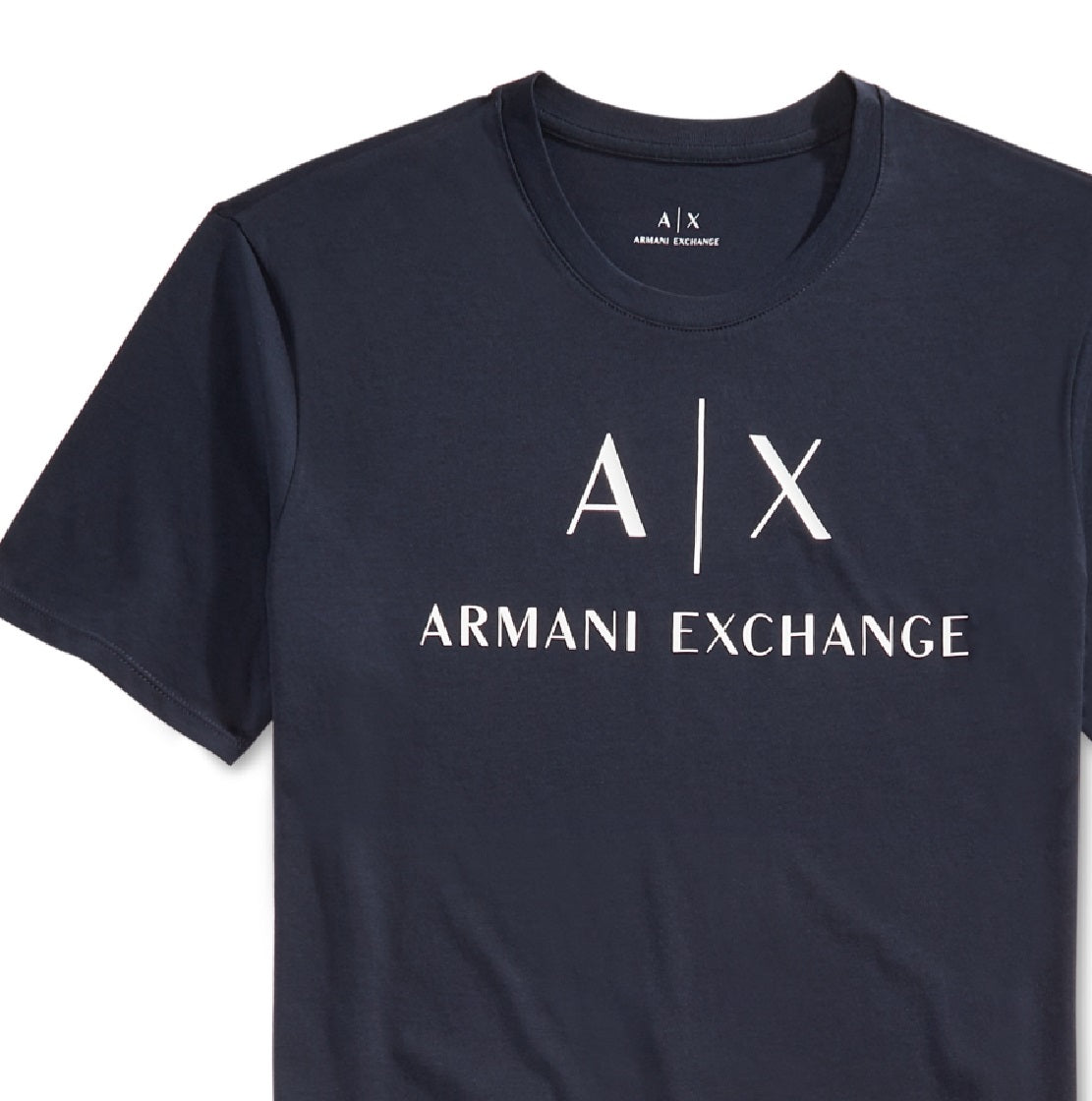 A|X Armani Exchange Men's Graphic Print Logo T-Shirt Blue Size Large