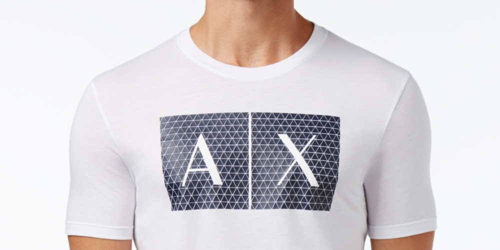 AX Armani Exchange Men's Foundation Triangulation T-Shirt White Size M