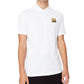 A|X Armani Exchange Men's Metallic Logo Badge Polo Shirt White Size Medium