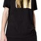 A|X Armani Exchange Men's Metallic Embossed Logo Graphic T-Shirt Black Size Large