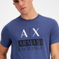 A|X Armani Exchange Men's Double Ax Logo Graphic T-Shirt Blue Size Medium