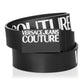 Versace Jeans Couture Women's Logo Buckle Leather Belt Black Size M