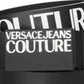 Versace Jeans Couture Women's Logo Buckle Leather Belt Black Size Regular