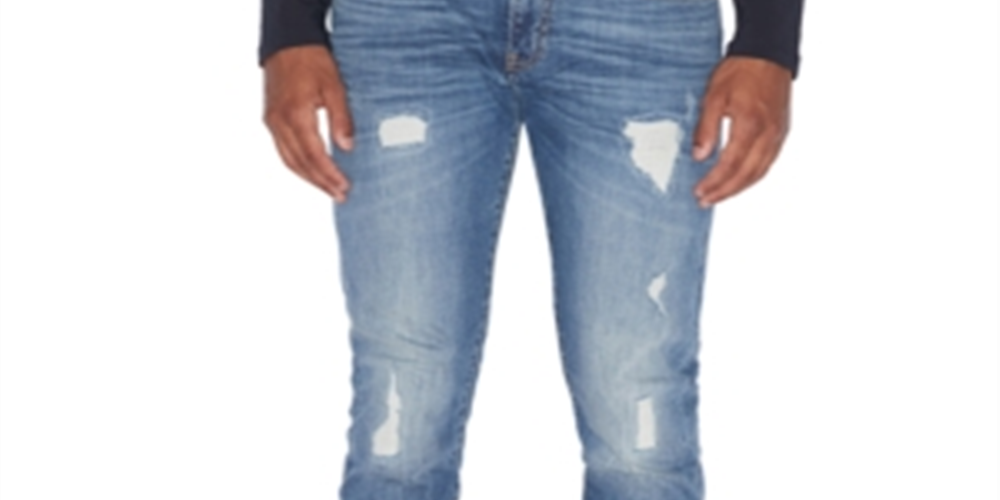 AX Armani Exchange Men's Slim Fit Stretch Destroyed Jeans Blue Size 30X32