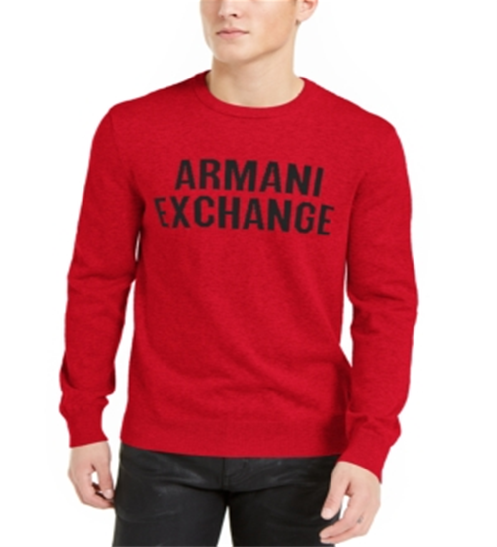 AX Armani Exchange Men's Logo Sweater Red Size Large