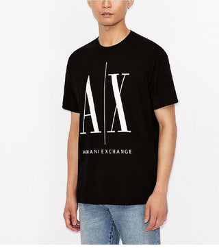 A|X Armani Exchange Men's Icon Logo Cotton Graphic Tee Black Size Small