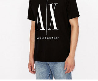 A|X Armani Exchange Men's Icon Logo Cotton Graphic Tee Black Size Small