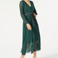 Marella Women's Pleated Belted Maxi Dress Green Size 6