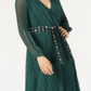 Marella Women's Pleated Belted Maxi Dress Green Size 6