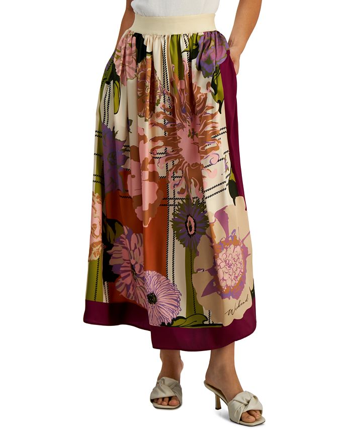 Weekend Max Mara Women's Elastic Waist Maxi Skirt Purple Size 2