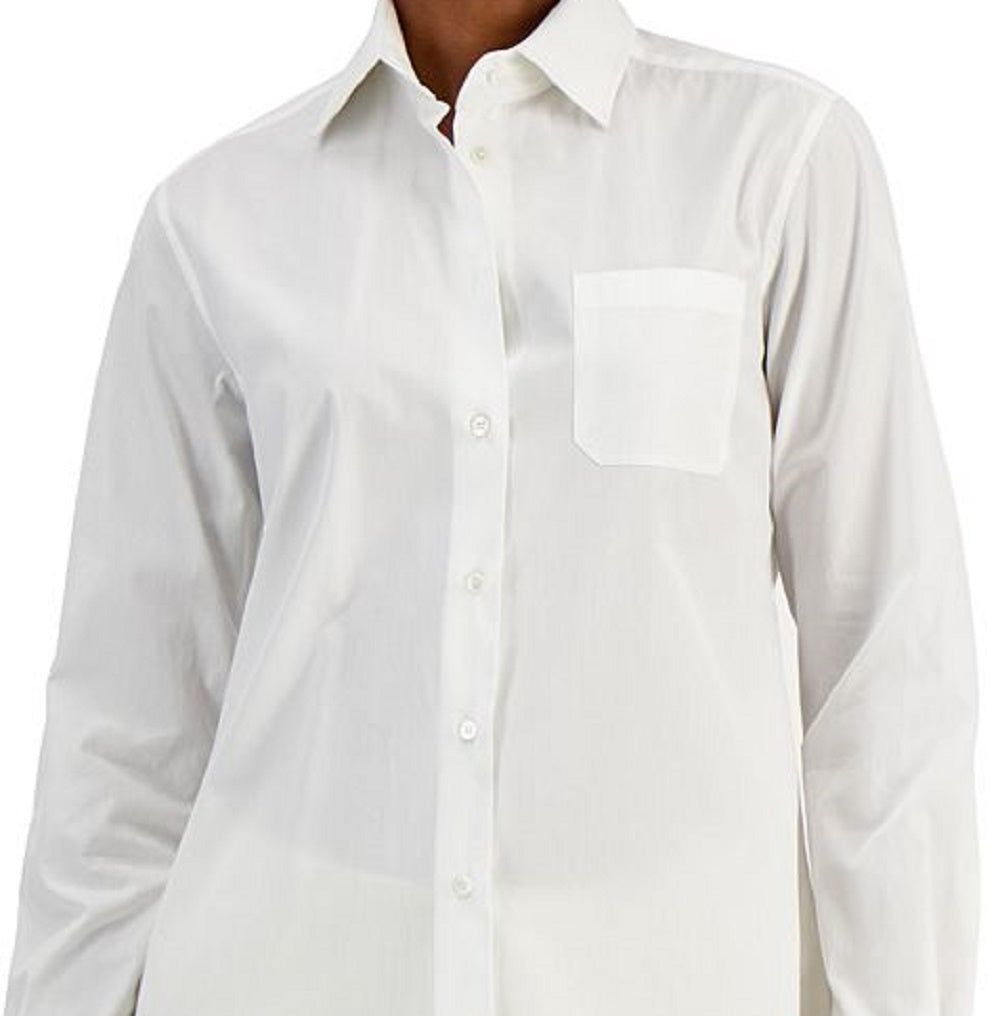 Weekend Max Mara Women's Arpa Button Down Cotton Shirt White Size 4
