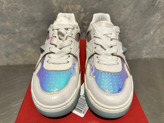 Valentino Garavani Women's One Stud Holographic Sneaker In Iridescent White Size 7