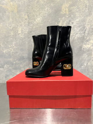 Valentino Garavani Women's Heritage Vlogo Bootie Black Size 7