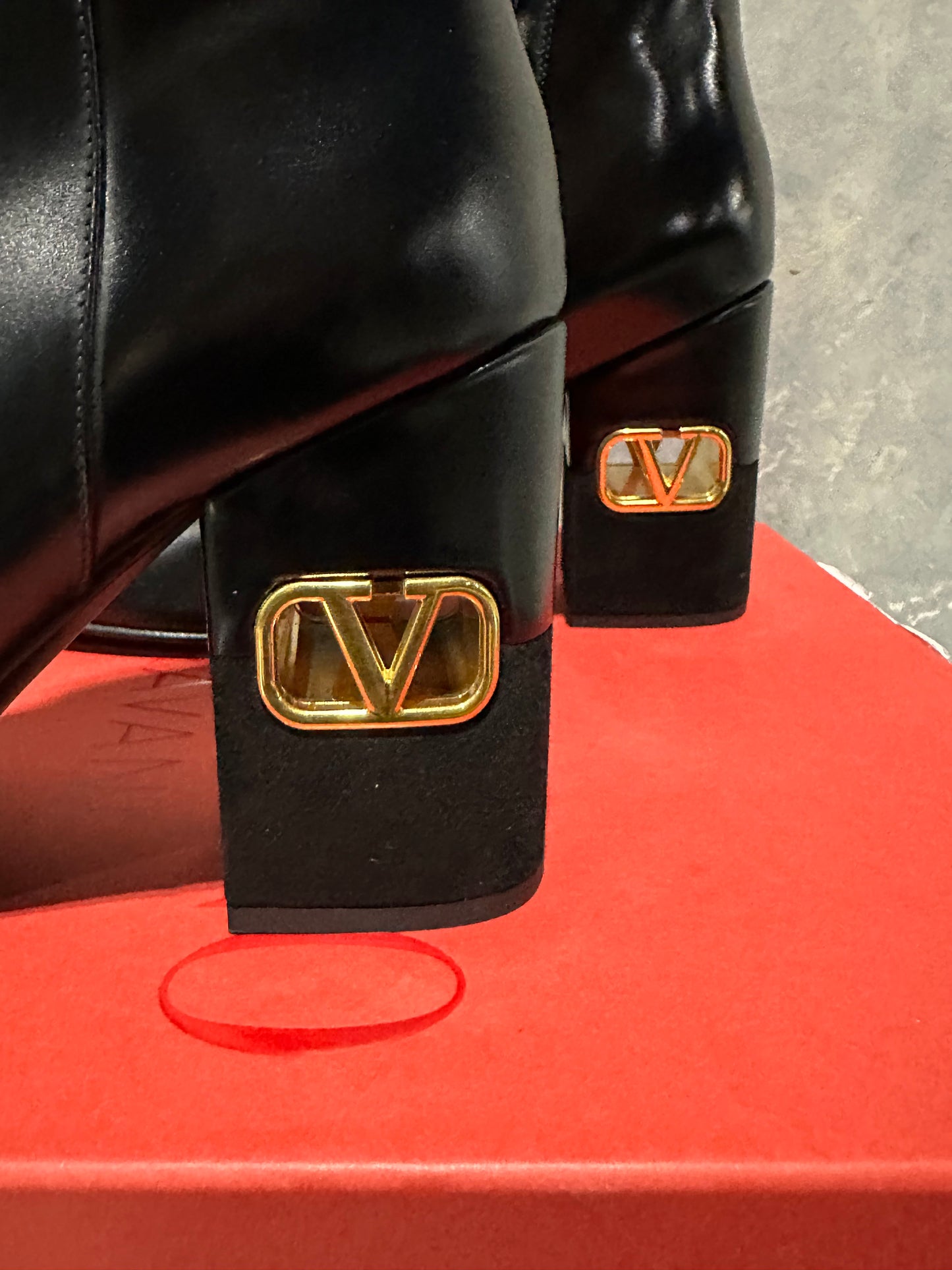 Valentino Garavani Women's Heritage Vlogo Bootie Black Size 7