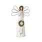 Frosted Winter Angel with Bird and Wreath Accent (Set of 2)