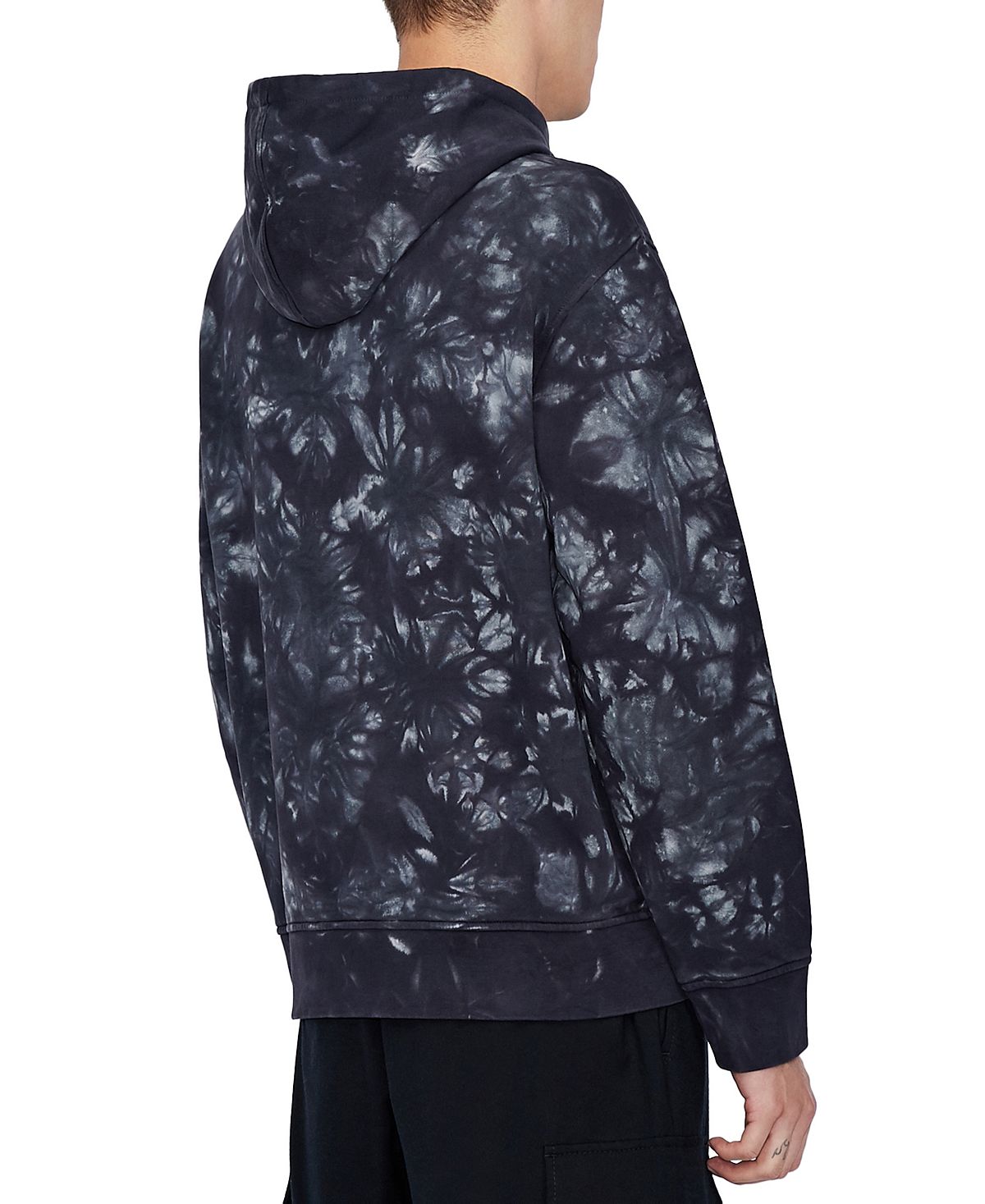 Armani Exchange Men's Tie Dye Hoodie Blue Size Small