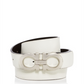 Salvatore Ferragamo Men's Double Gancini Buckle Reversible Leather Belt White Size 38