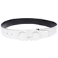 Salvatore Ferragamo Men's Double Gancini Buckle Reversible Leather Belt White Size 38