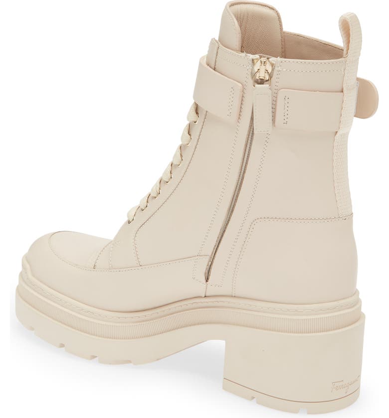 Salvatore Ferragamo Women's Lober Combat Boot Brown Size 8 C