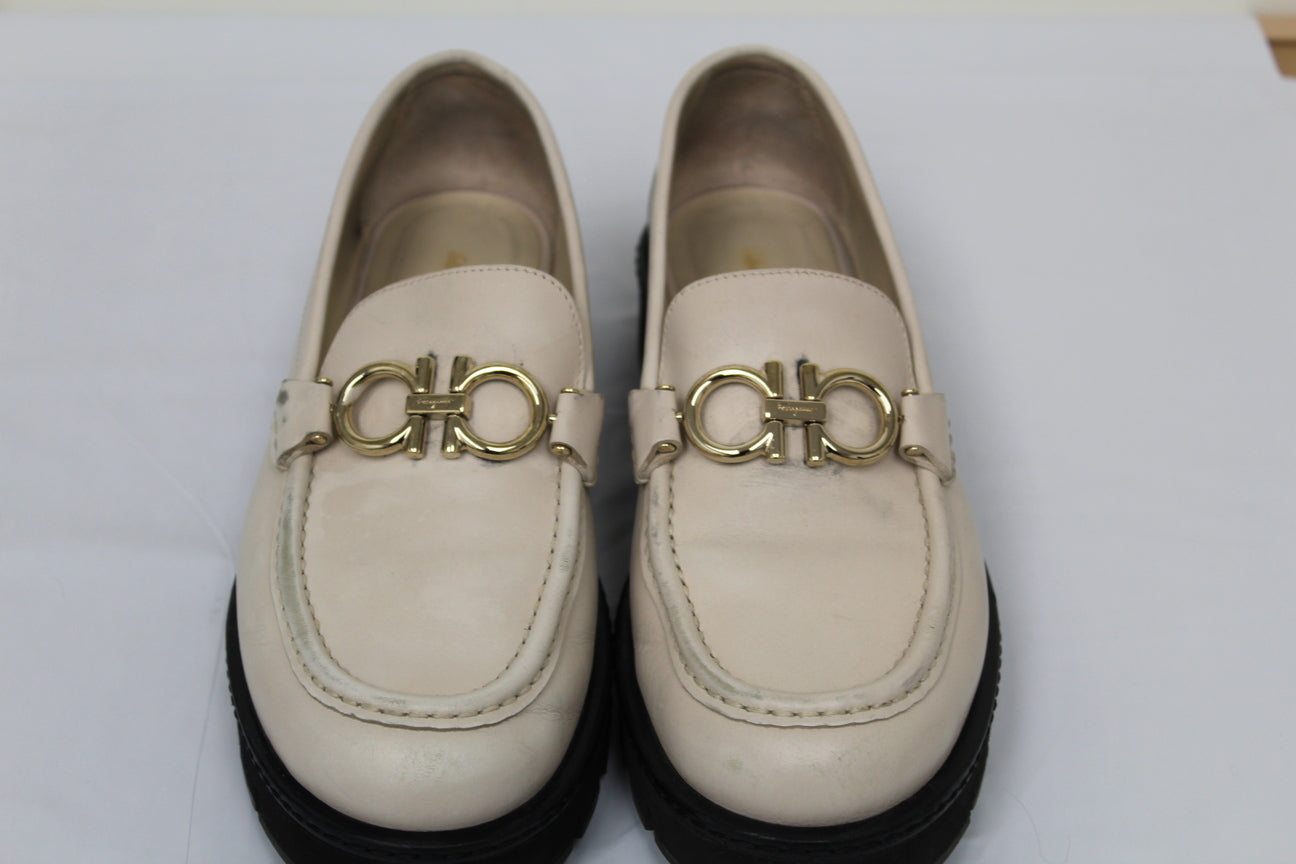 Salvatore Ferragamo Women's Rolo Double Gancio Bit Loafer Brown Size 8.5