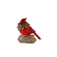 Perched Cardinal Bird on Log with Holly Wreath Accent (Set of 4)
