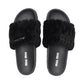 Miu Miu Women's Matelasse Shearling Slide Sandals Black Size 39
