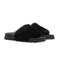 Miu Miu Women's Matelasse Shearling Slide Sandals Black Size 39