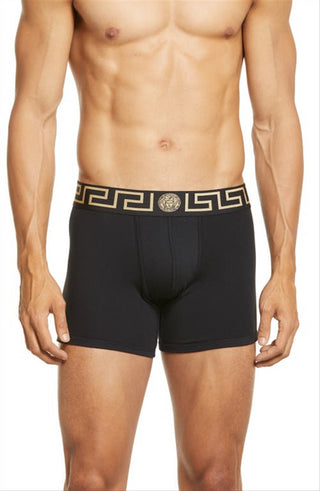 Versace Men's 2 Pack Greca Border Boxers Black Size 6