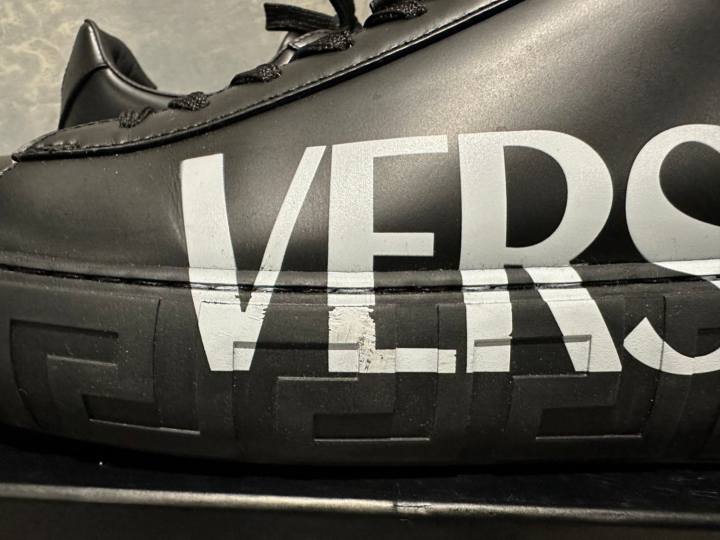 Versace Men's Greca Logo Low Top Sneaker Black Size 11