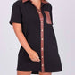 Entro - Colorblock Collared Button Up Mini Dress