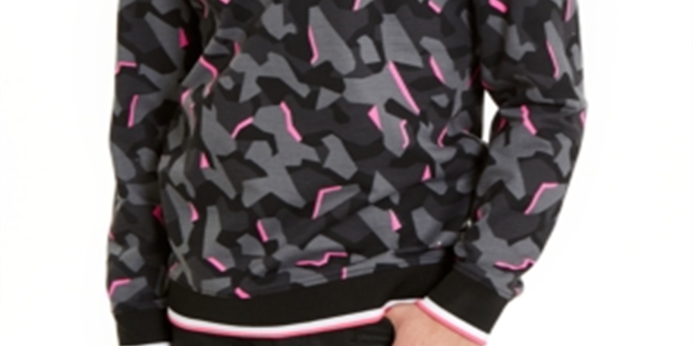 A|X Armani Exchange Men's Hyperbright Fleece Hoodie Black Size Medium