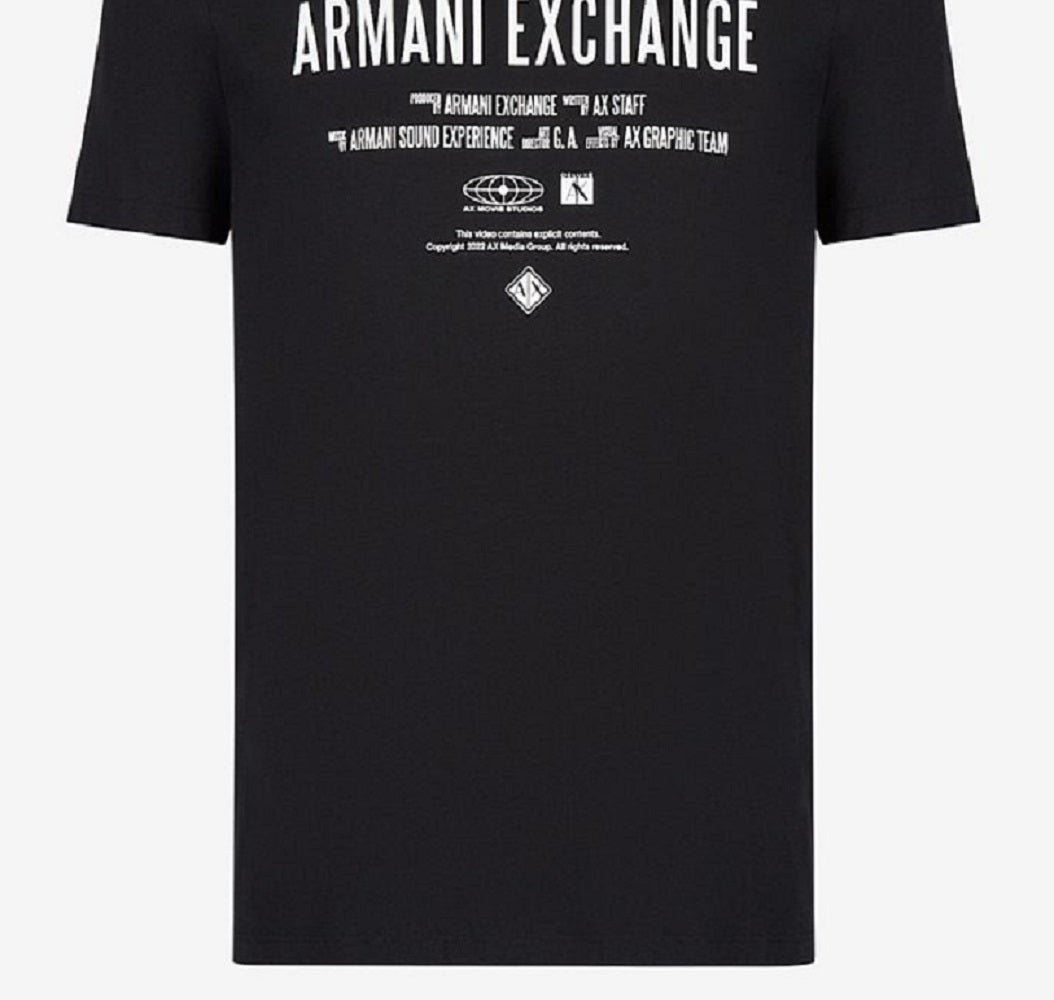 A|X Armani Exchange Men's Movie Style Logo Graphic T-Shirt Black Size Small