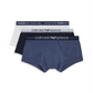 Emporio Armani Men's Set Of 3 Knit Trunks Blue Size Medium