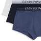 Emporio Armani Men's Set Of 3 Knit Trunks Blue Size Medium