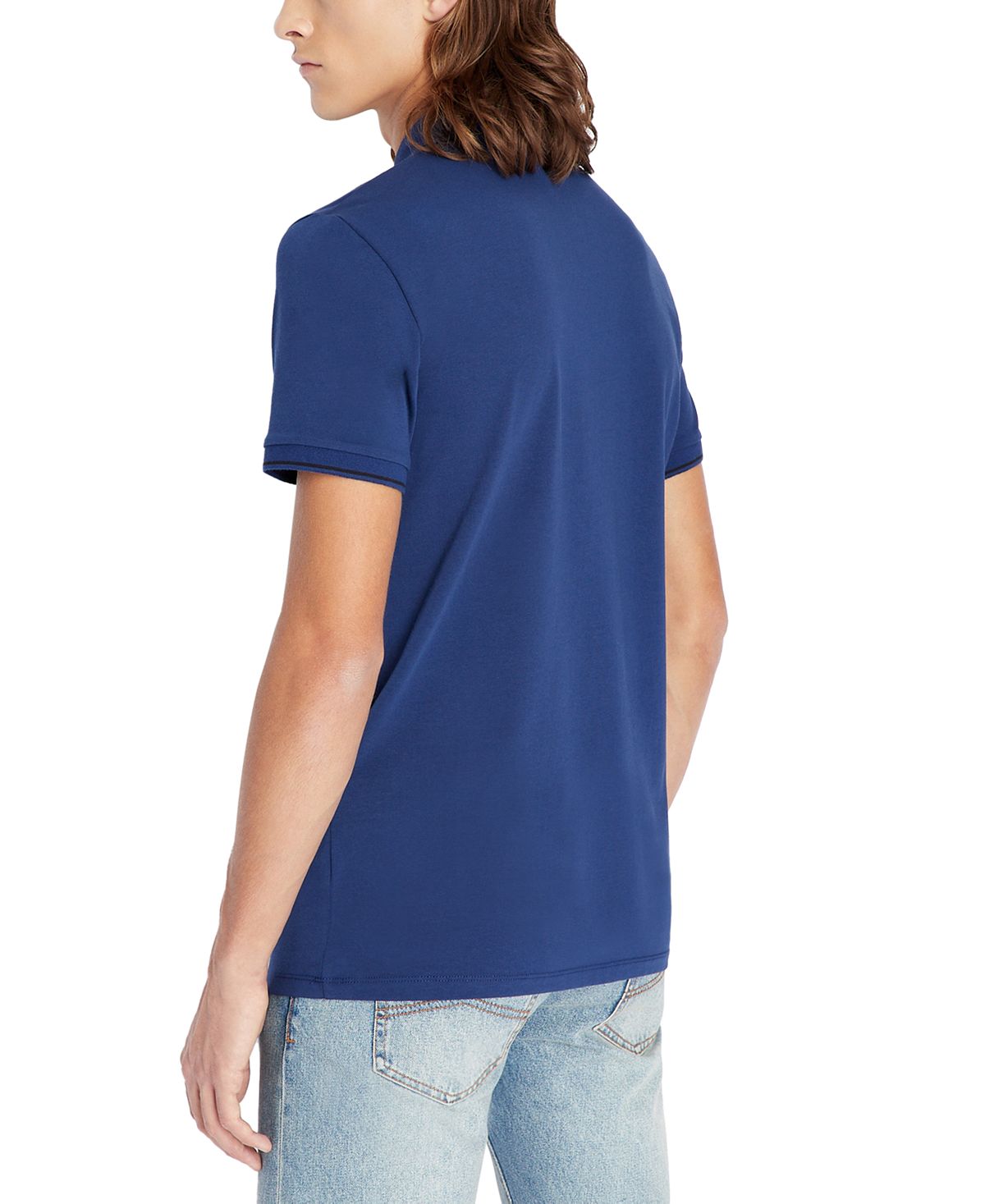 AX Armani Exchange Men's Tipped Logo Placket Polo Shirt Blue Size XX-Large