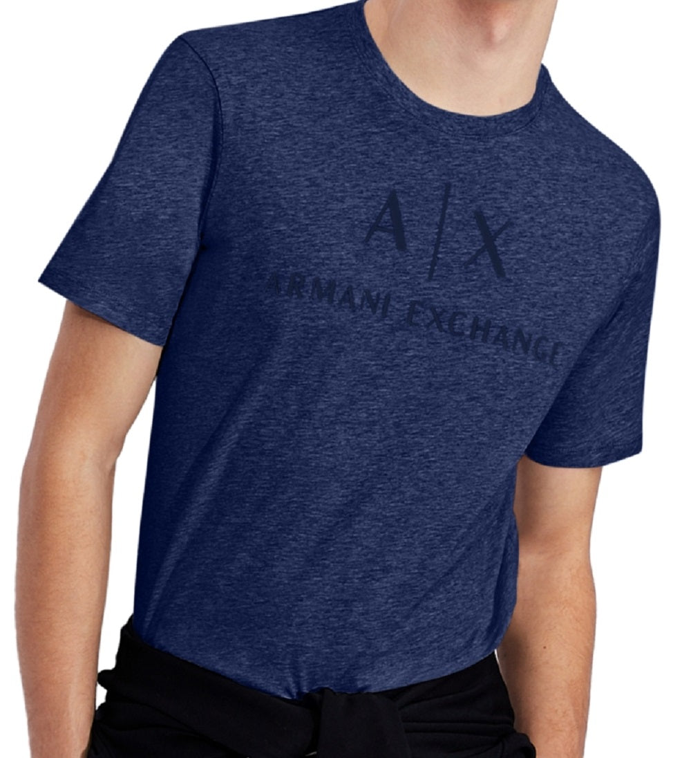 A|X Armani Exchange Men's Logo Crewneck T-Shirt Blue Size Large