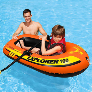 Intex 58329EP Explorer 100 1 Person Youth Pool Lake Inflatable Raft Row Boat