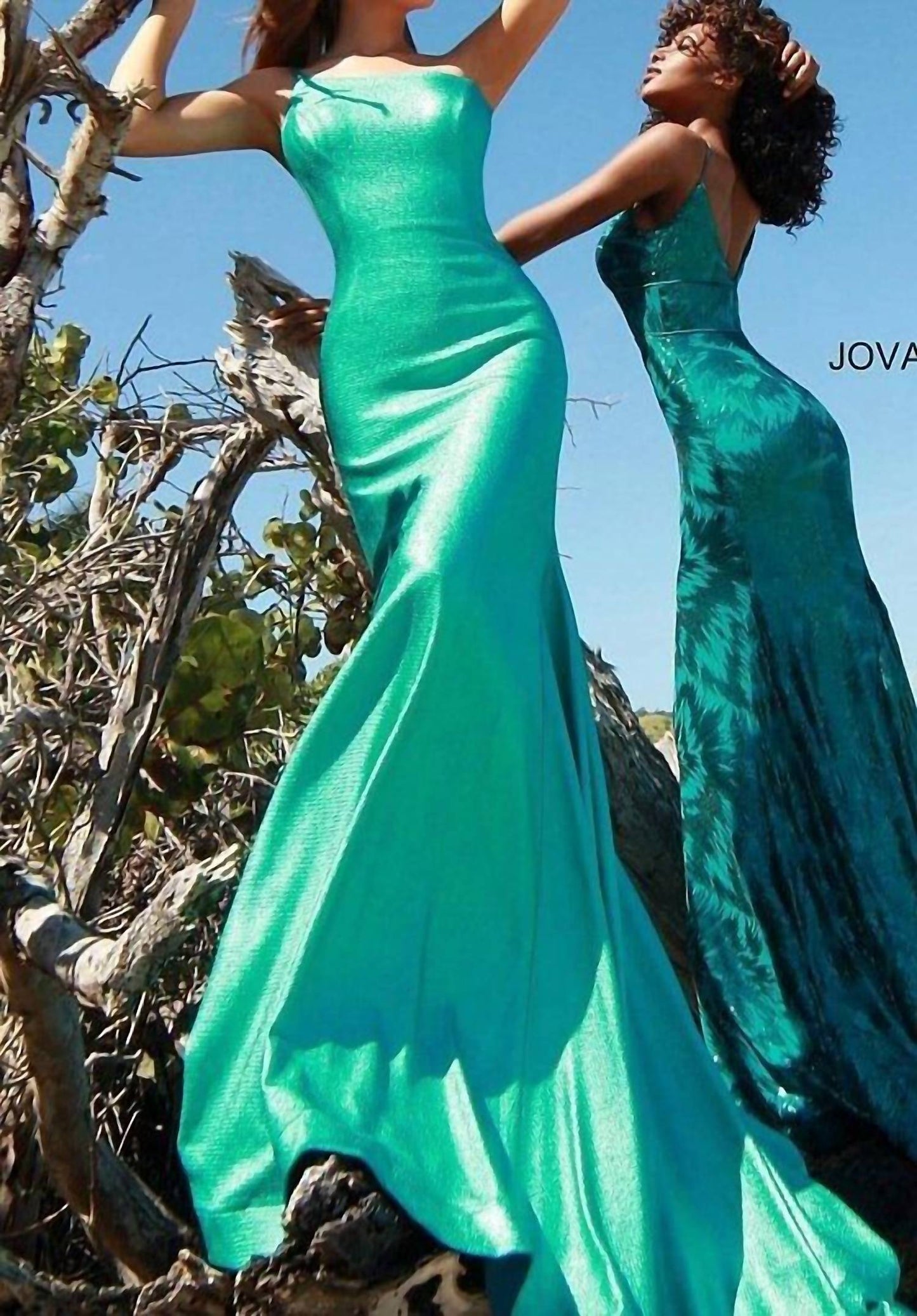 Jovani - Metallic Fitted One Shoulder Prom Dress