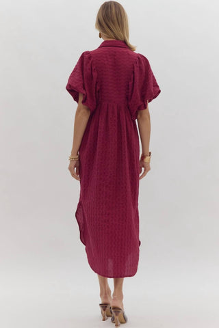 Entro - Bubble Sleeve Midi Dress