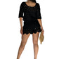 A.C.G. Los Angeles - Boho Crochet Lace Crop Top & Short Set