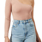 Twist Back One Shoulder Bodysuit - Blush