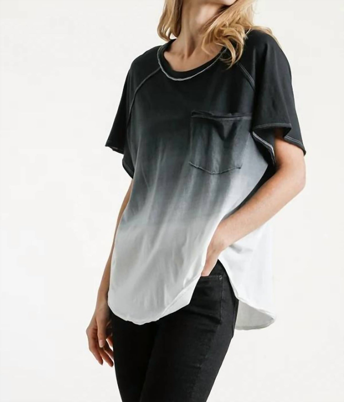 Umgee - Dip Dye Raw Edged Top